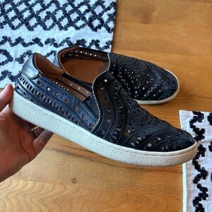 UGG Black Slip-On Perforated Leather Shoes womens size 10